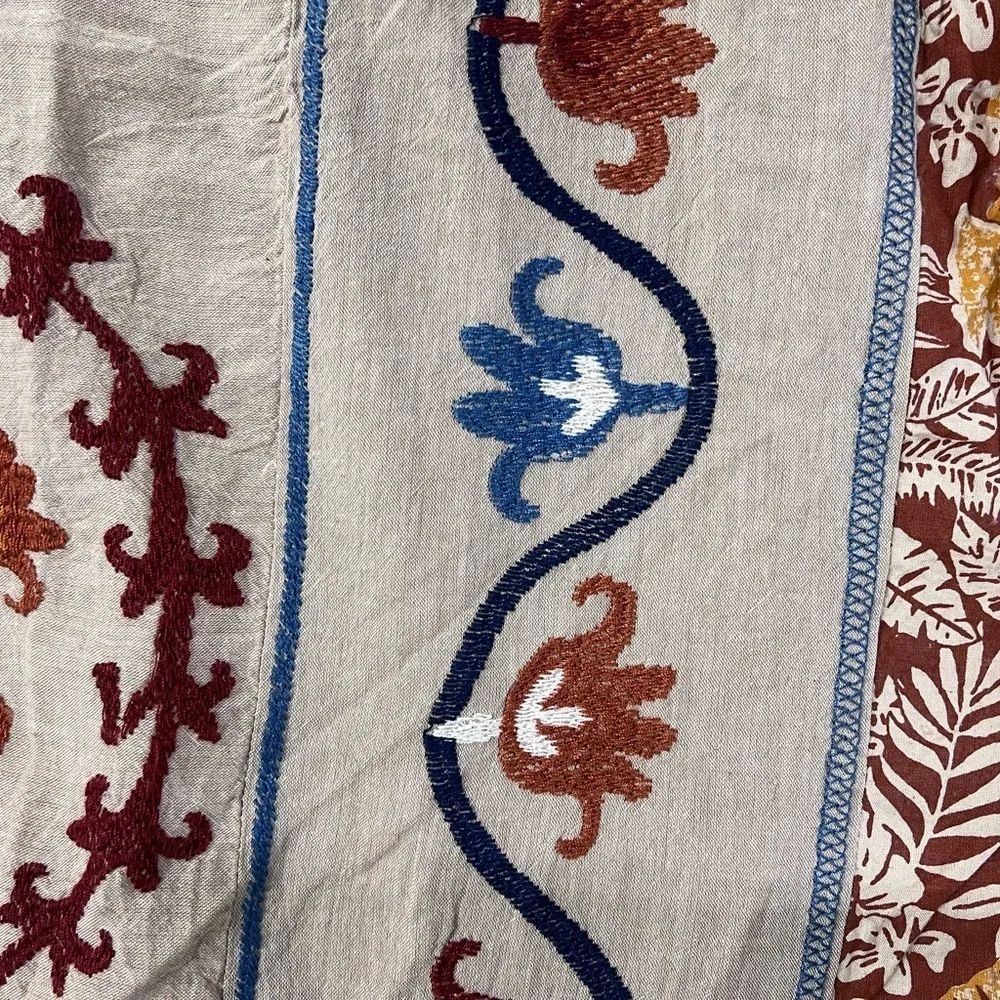 Global embroidered Twin XL duvet cover